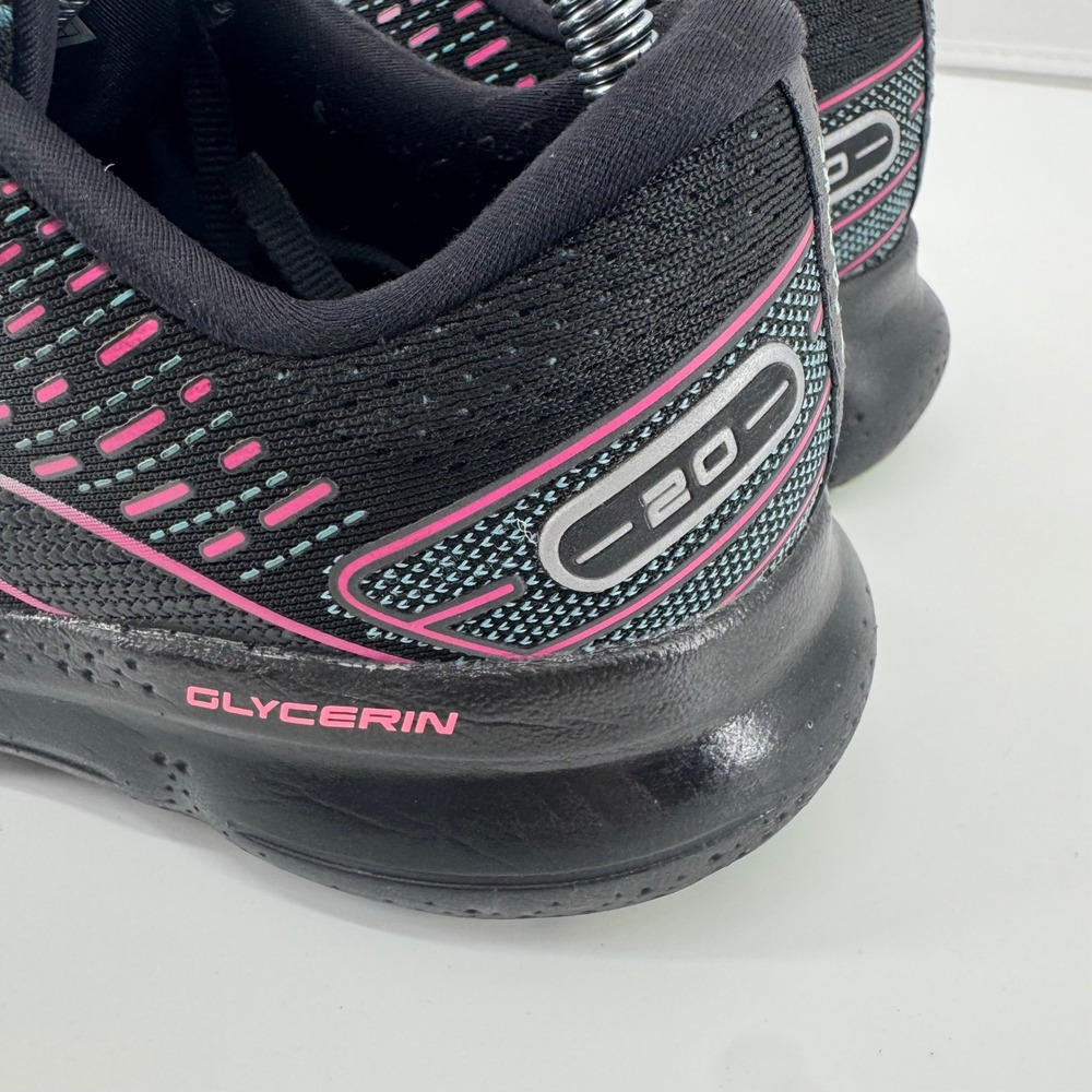Brooks Glycerin 20 Running Shoes Womens Size 9 Black Pink Teal Athletic Sneaker - Picture 10 of 16